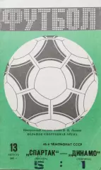 Чемпионат СССР-1983. Спартак Москва - Динамо Тбилиси 13.08.1983