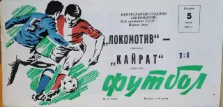 Чемпионат СССР-1983 (первая лига). Локомотив Москва - Кайрат 5.07.1983