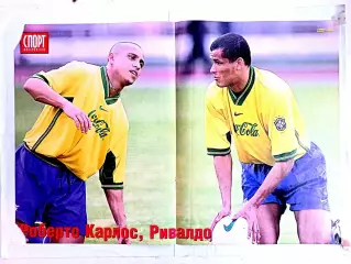 Постер Роберто Карлос+Ривалдо (Бразилия), журнал Спорт-Калейдоскоп