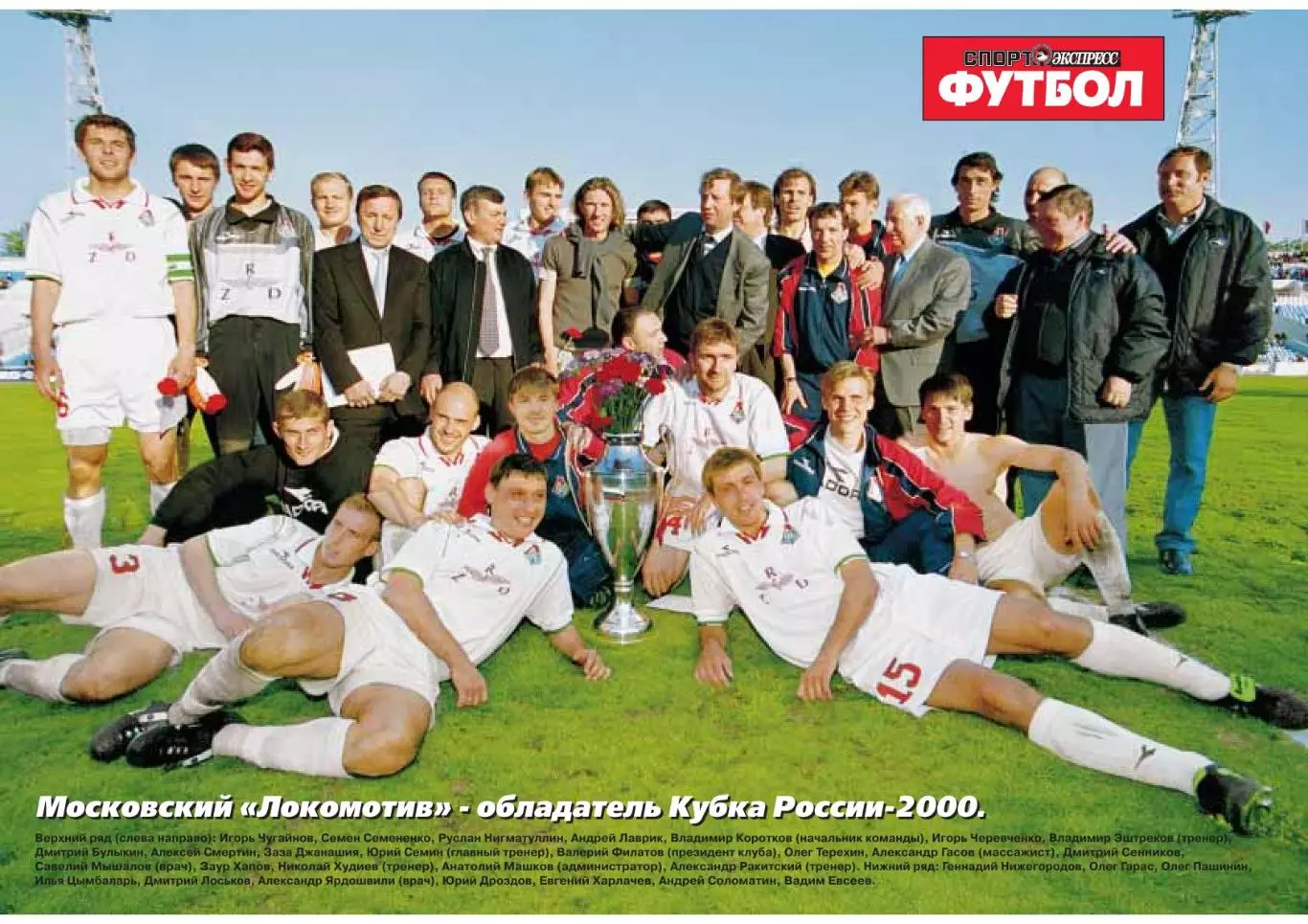 Спорт- Экспресс Футбол. 8 стр. постер: Локомотив - обладатель Кубка России-2000