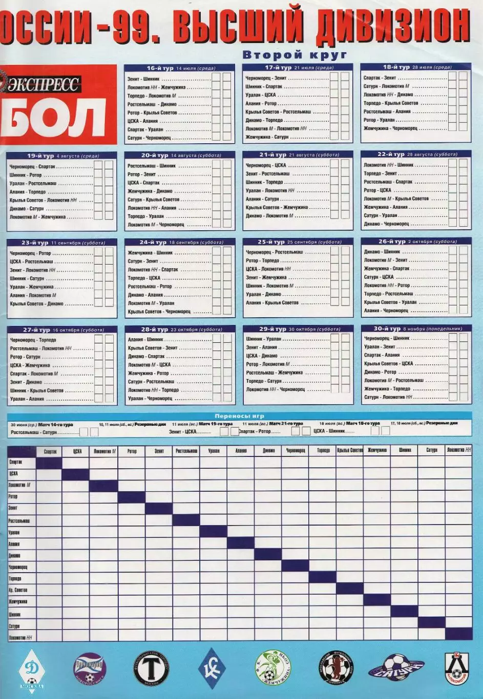 Спорт- Экспресс Футбол-1999. 8 стр. постер: Руслан Нигматуллин (Локомотив) 7