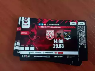 Билет. МАШУК - ЛЕНИНГРАДЕЦ. 29.03.2026