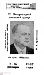 Международный юношеский турнир. Мемориал Гранаткина 1987 (Ленинград)