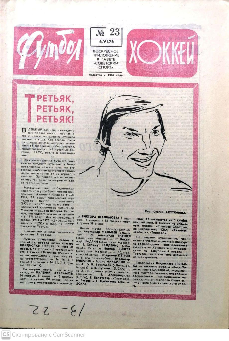 Еженедельник «Футбол-Хоккей». 1976 год. 51 номер (!!!ЦЕНА ЗА ВСЕ) 3
