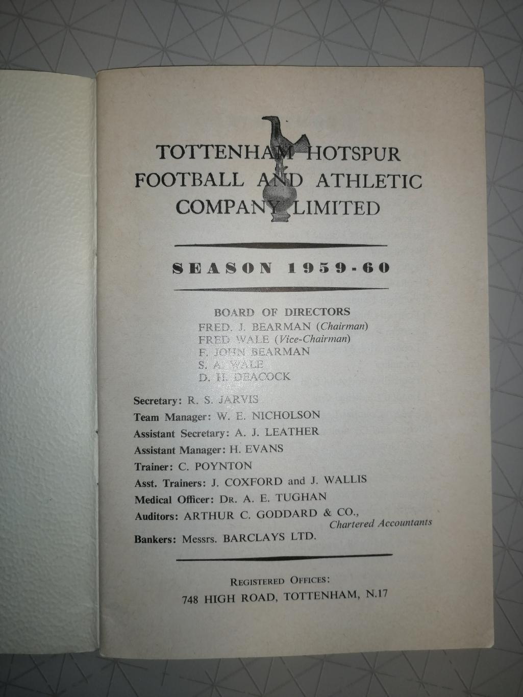 Календарь-справочник. Тоттенхэм Хотспур/Tottenham Hotspur 1959-1960 3