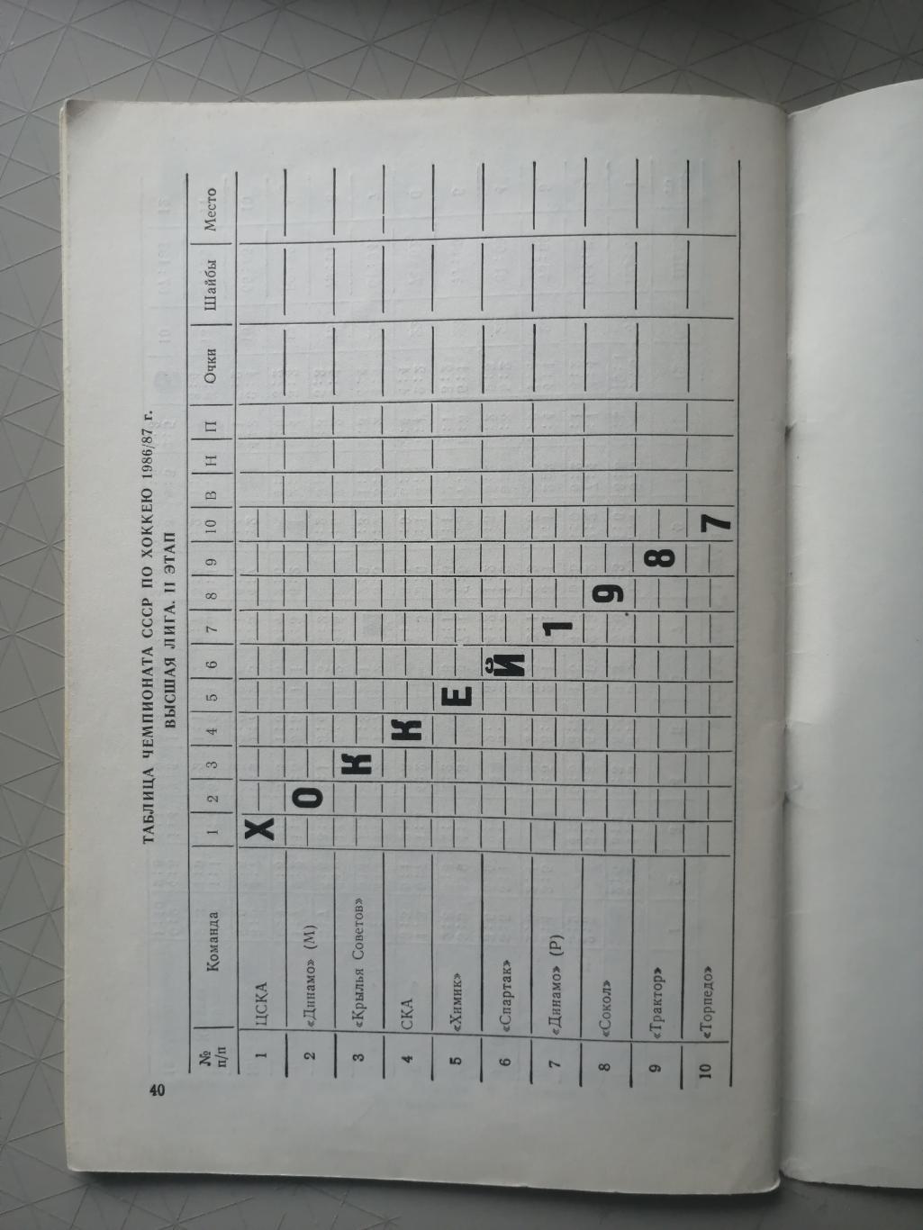 Хоккей. Программа-сезона Динамо Москва 1986/87 3