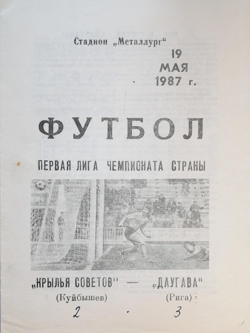 Чемпионат СССР - 1987 (первая лига). Крылья Советов - Даугава 19.05.1987