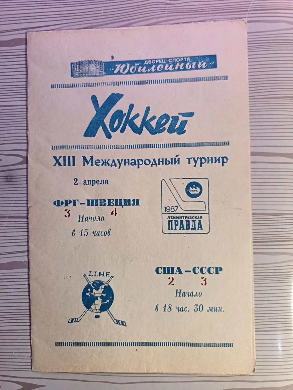 Турнир вторых сб. на призы Ленинградской правды-1987. СССР - США, ФРГ - Швеция
