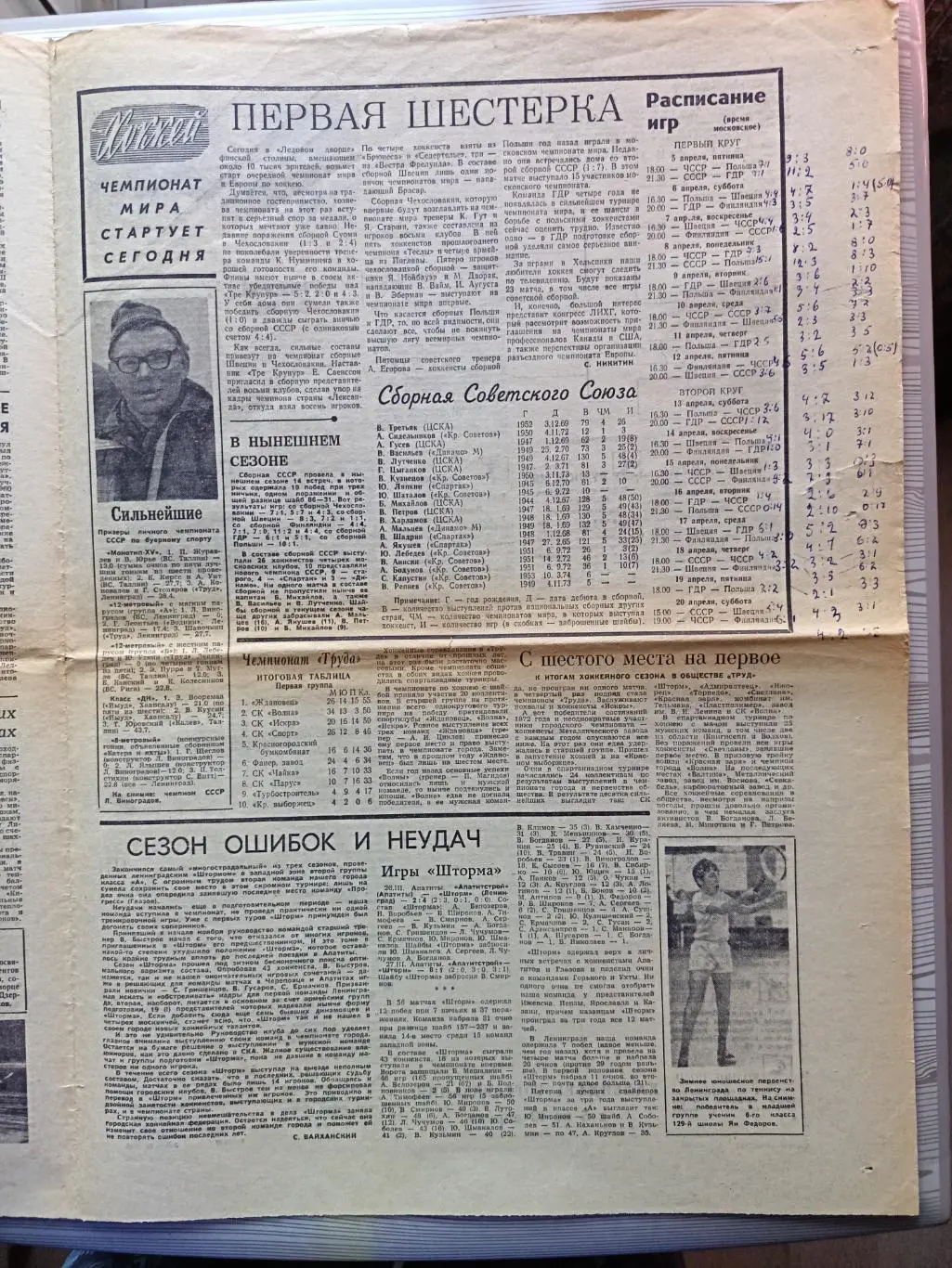 Спортивная неделя Ленинграда #14, 05.04.1974 шахматы карпов-спасский, хоккей 1