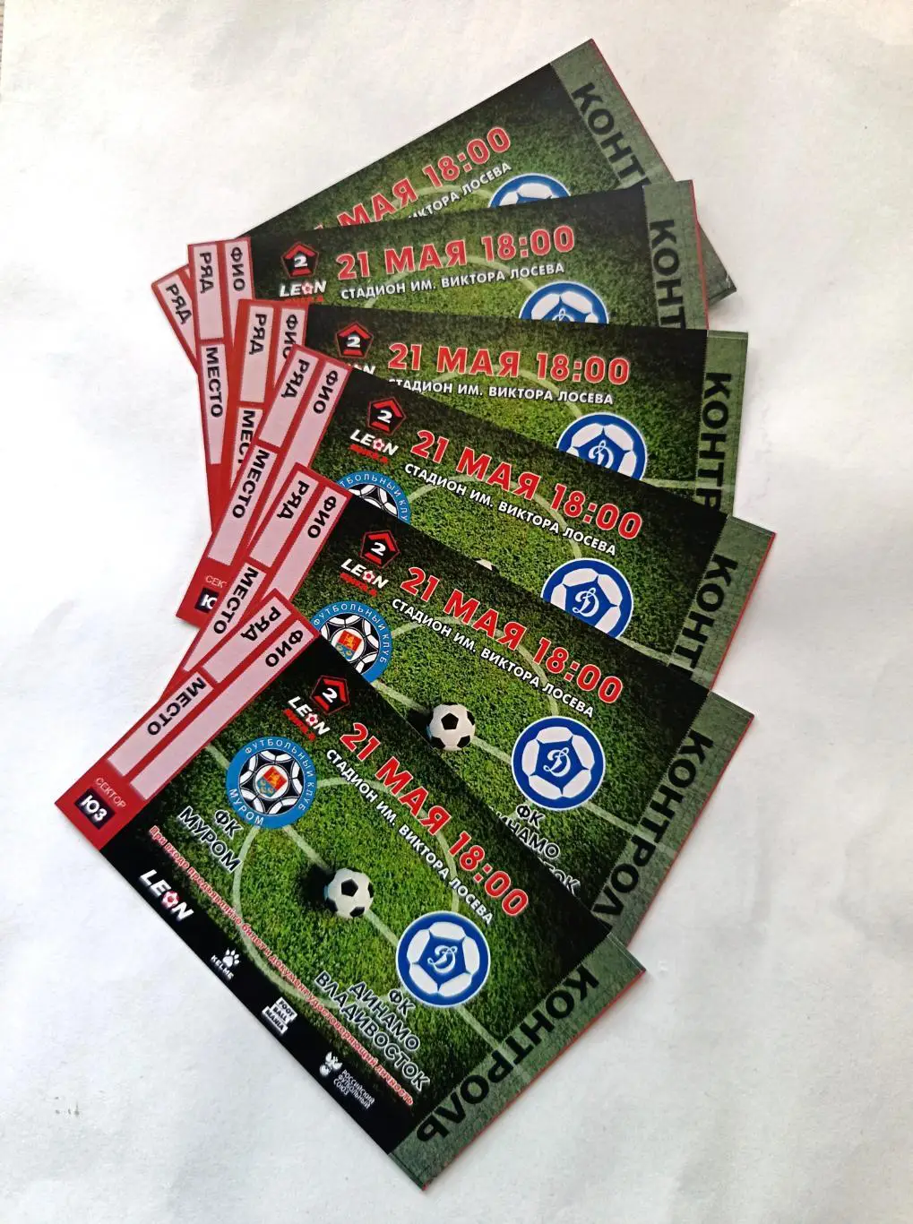 Билет. Вторая лига А. Муром - Динамо Владивосток 21.05.2025