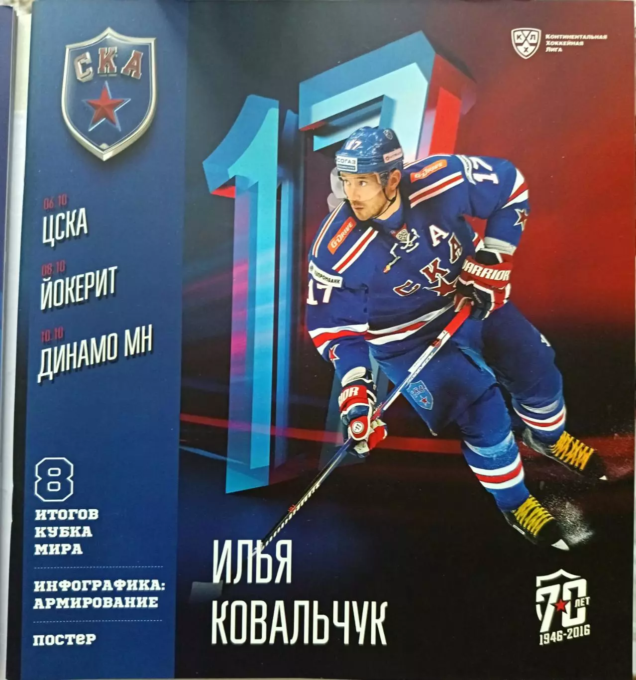 КХЛ-2016/17. СКА – ЦСКА, Йокерит, Динамо Мн (06/08/10.10.2016)