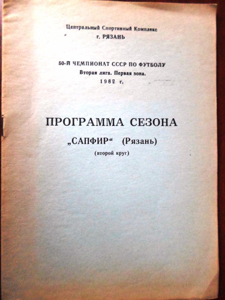 Сапфир Рязань 1987