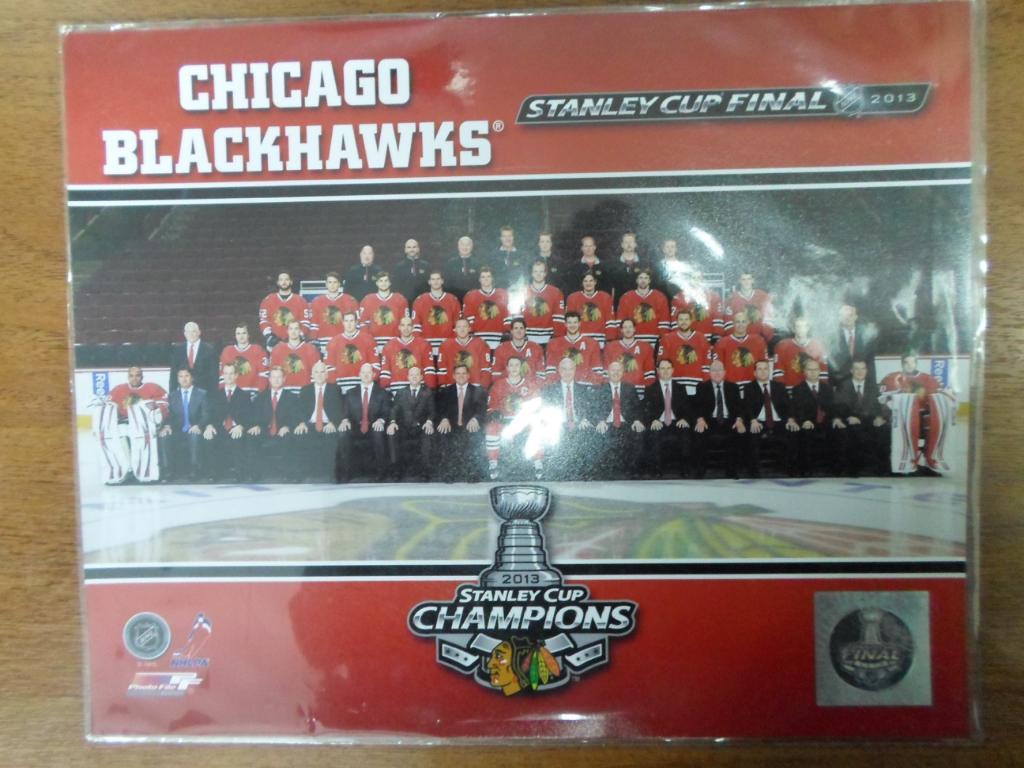 хоккей CHICAGO BLACKHAWKS офиц. постер из США с галаграмой 2013