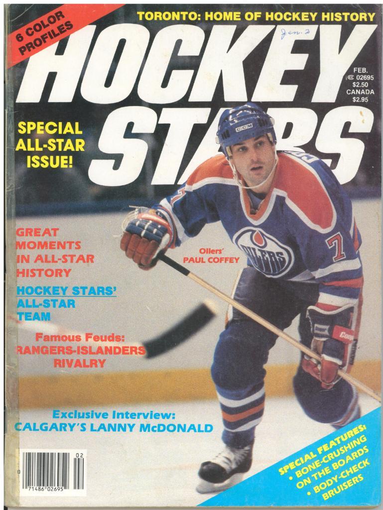 Hockey Stars февраль 1985 ( журнал хоккей из США)