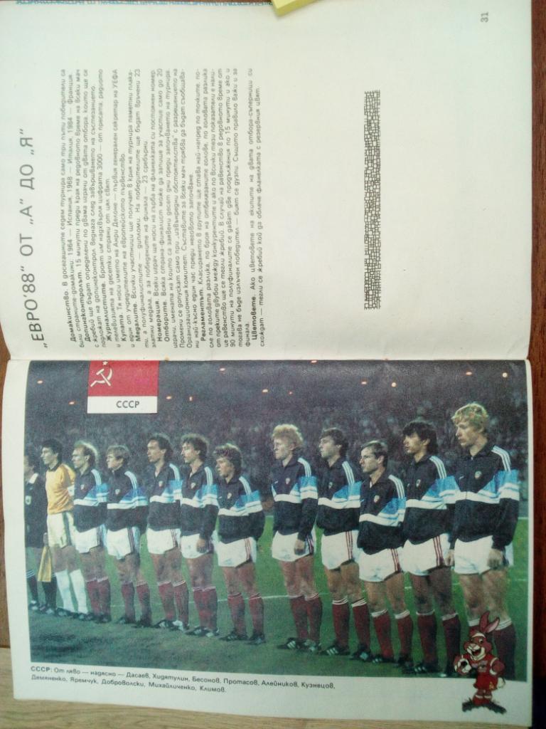 Футбол 1988 Первенство Европы , Болгария выпуск 1