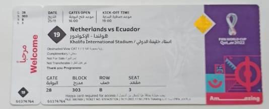 Голландия - Эквадор билет к матчу ЧМ КАТАР 2022 Qatar