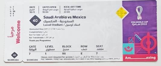 Саудовская Аравия - Мексика билет к матчу ЧМ КАТАР 2022 Qatar