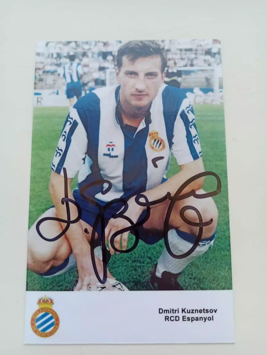 Кузнецов Дмитрий , карточка с личным автографом футбол, РоссияЭспаньол