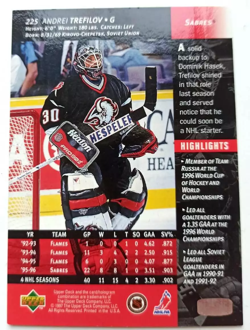 Трефилов Андрей Детройт, Чикаго, Россия NHL 1