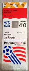 Билет ЧМ США матч № 40 3 июля 1994