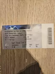 03.11.2009 Манчестер Юнайтед - ЦСКА Москва Лига Чемпионов билет #2