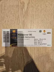 21.02.2013 Ганновер 96 - Анжи Махачкала Лига Европы билет #2