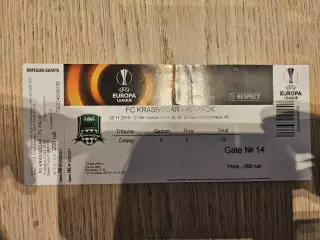 05.11.2015 Краснодар - ПАОК Салоники Лига Европы билет #6