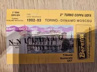 22.10.1992 Торино - Динамо Москва Кубок УЕФА билет