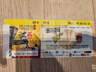 16.08.2018 Прогресс Люксембург - ФК Уфа Лига Европы билет