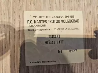27.09.1994 Нант Атлантик - Ротор Волгоград Кубок УЕФА билет
