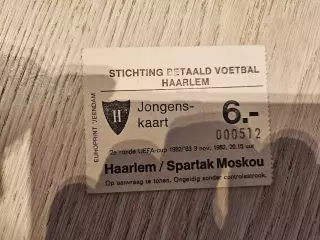 03.11.1982 Хаарлем - Спартак Москва Кубок УЕФА билет