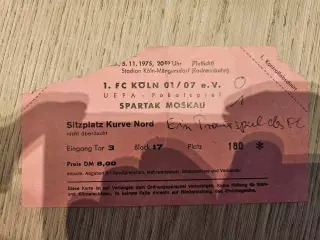 05.11.1975 Кельн - Спартак Москва Кубок УЕФА билет