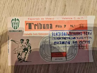 08.12.1982 Валенсия - Спартак Москва Кубок УЕФА билет