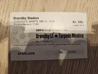 06.03.1991 Брондбю - Торпедо Москва Кубок УЕФА билет