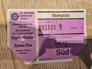 02.03.1977 Бавария Мюнхен - Динамо Киев билет Кубок чемпионов #2