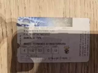 07.11.2012 Бенфика Лиссабон - Спартак Москва билет