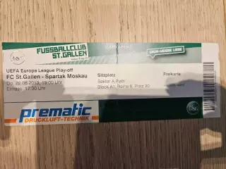 22.08.2013 Санкт Галлен Швейцария - Спартак Москва Билет