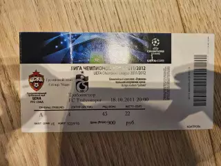 18.10.2011 ЦСКА Москва - Трабзонспор Билет №3