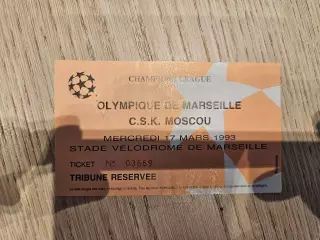 17.03.1993 Олимпик Марсель - ЦСКА Москва Билет