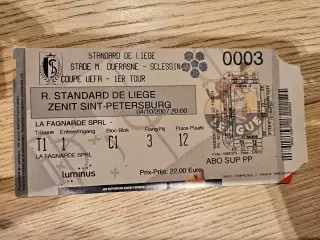 04.10.2007 Стандард Льеж - Зенит Санкт-Петербург билет