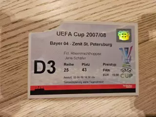 03.04.2008 Байер 04 Леверкузен - Зенит Санкт-Петербург билет
