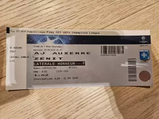 25.08.2010 Осер - Зенит Санкт-Петербург билет