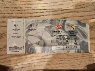 07.11.2000 Спартак Москва - Реал Мадрид Билет