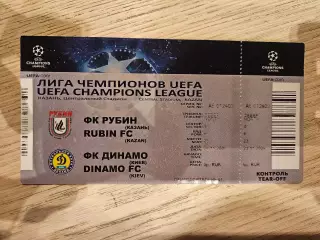 24.11.2009 Рубин Казань - Динамо Киев Билет