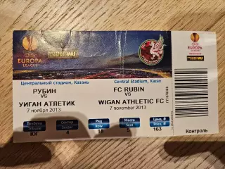07.11.2013 Рубин Казань - Уиган Атлетик Билет 3