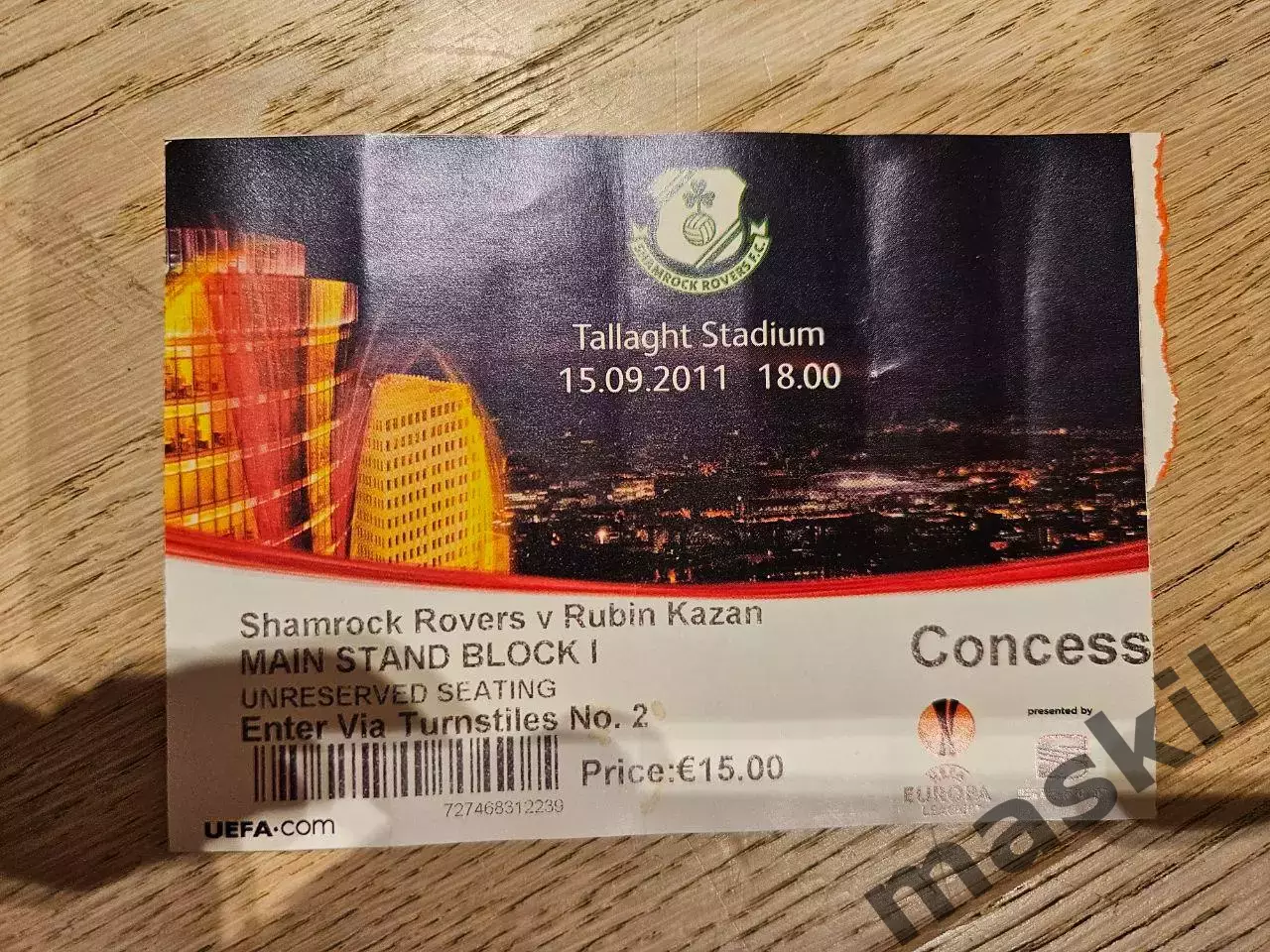 15.09.2011 Шэмрок Роверс Шемрок - Рубин Казань билет