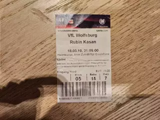 18.03.2010 Вольфсбург - Рубин Казань билет 2