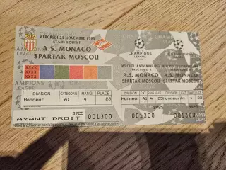 24.11.1993 Монако - Спартак Москва Билет