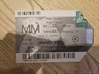 13.09.2000 ПСВ Эйндховен - Динамо Киев Билет Ейндховен - Динамо Київ