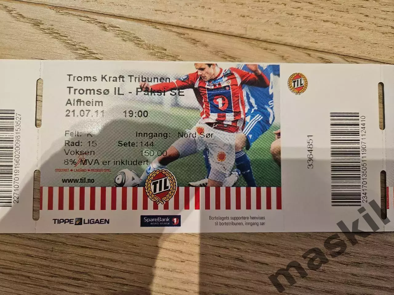 21.07.2011 Тромсе - Пакш Билет 2